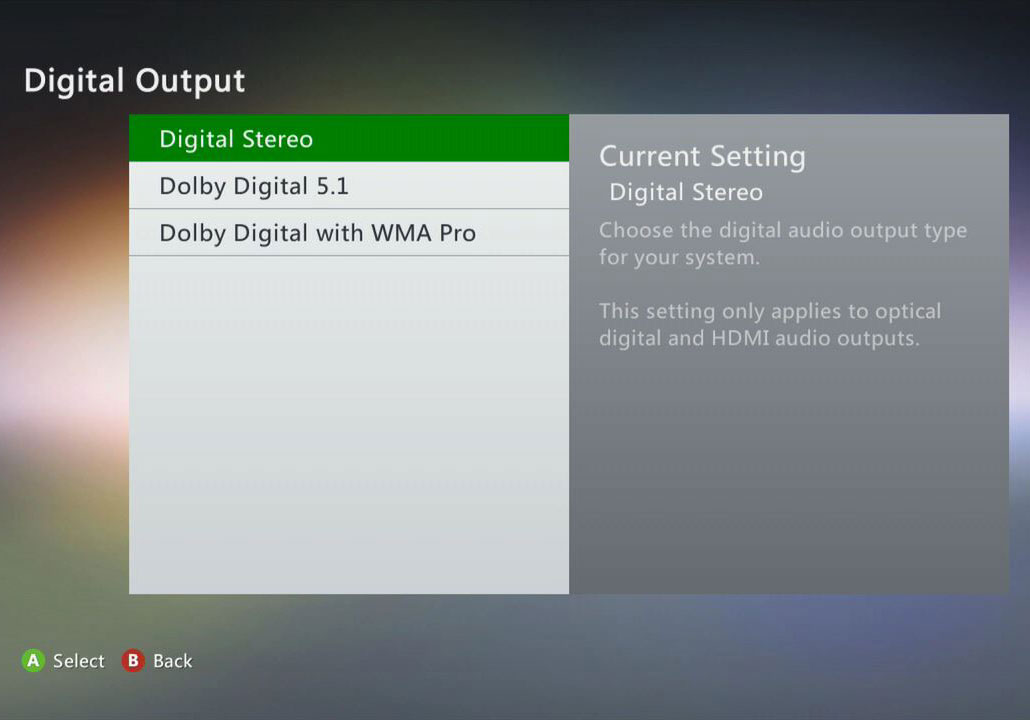 choose Dolby Digital 5.1