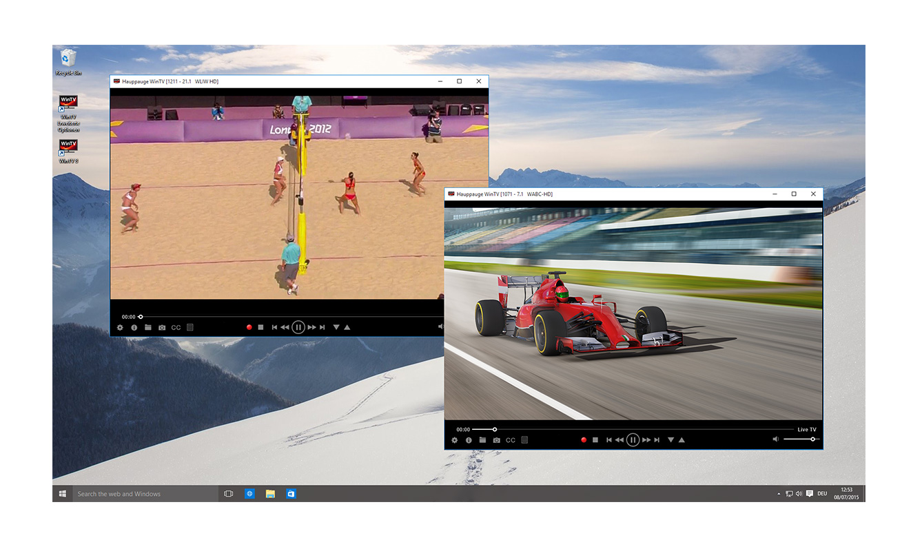 WinTV-dualHD peut vous fournir deux programmes TV sur l'écran de votre PC en même temps